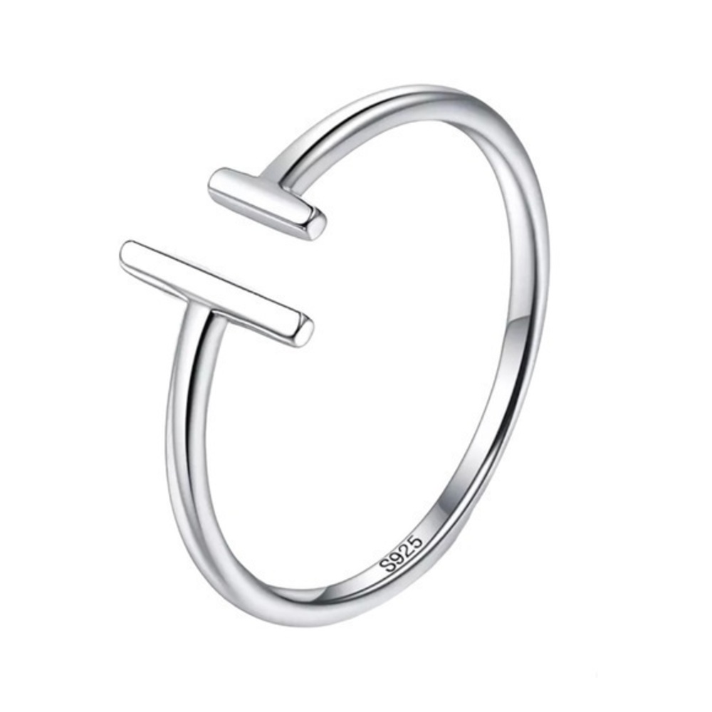 925 Sterling Silver Open Bar Ring